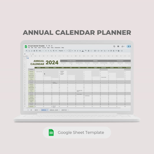 Digital Annual Calendar Planner